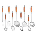 NIITAWH Stainless Steel Kitchen Utensils Set for Cooking Wooden Handle