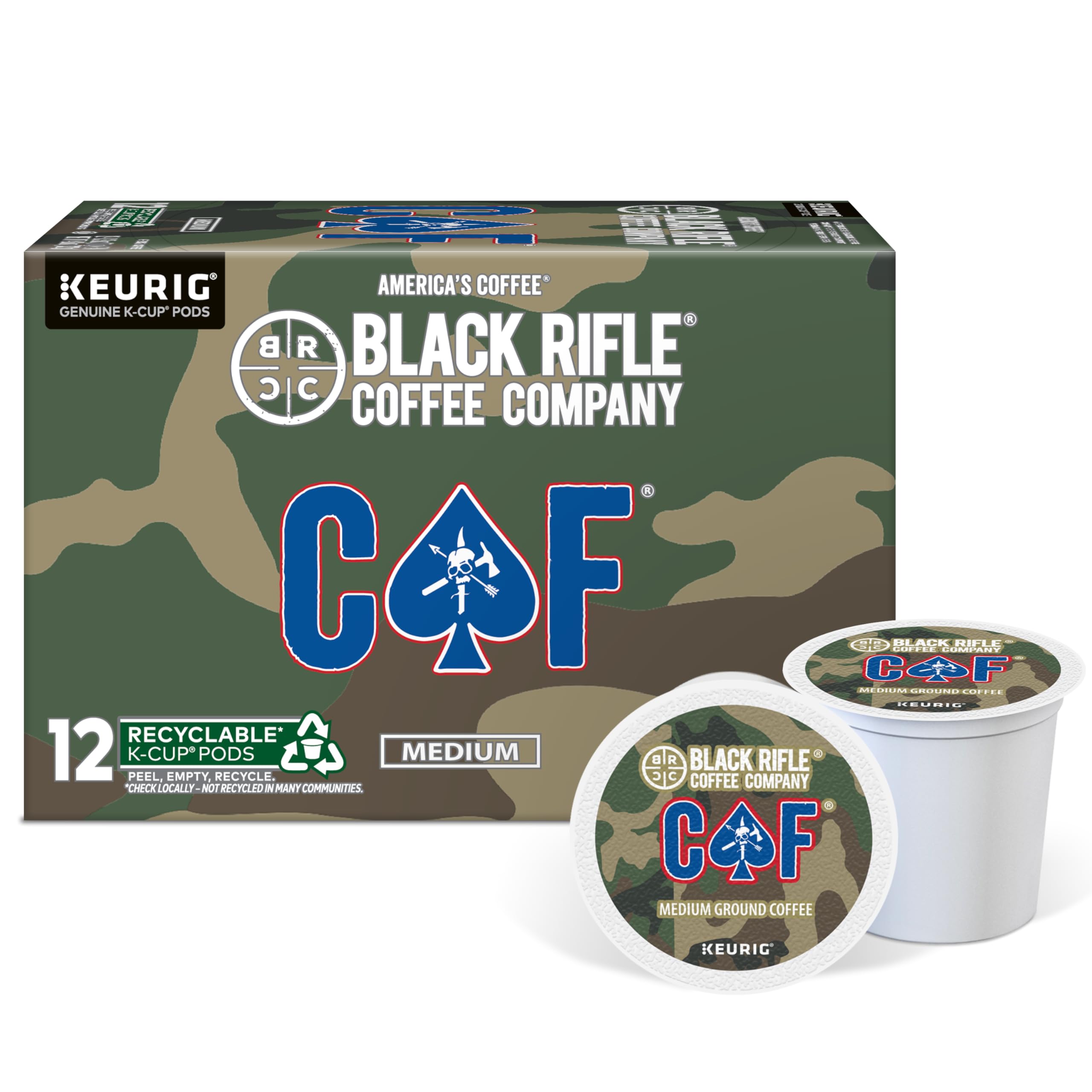 Black Rifle Coffee Medium Roast K Cup Coffee CAF 12 Count