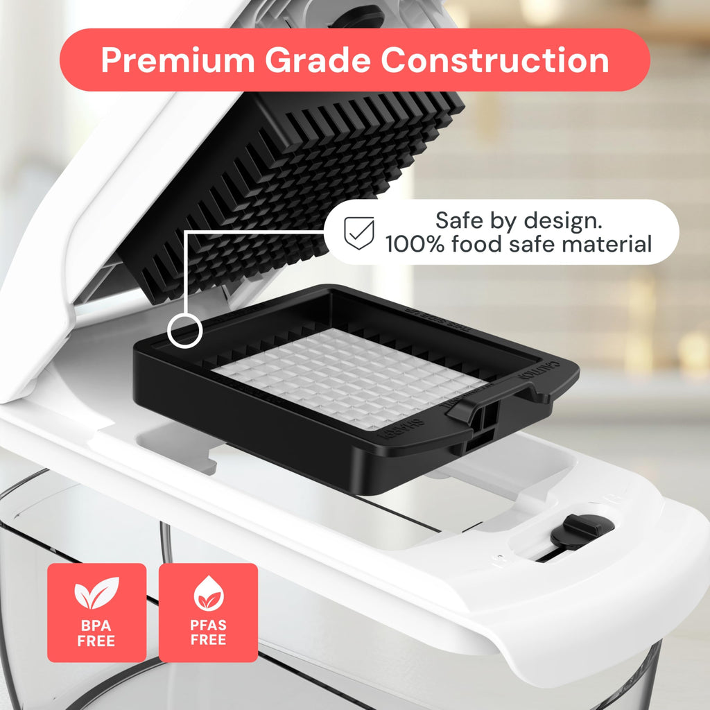 Fullstar Vegetable Chopper & Mandoline Slicer for Kitchen - Food Chopper with Container, Cheese Grater, Home Essentials & Kitchen Gadgets (7 in 1, White)