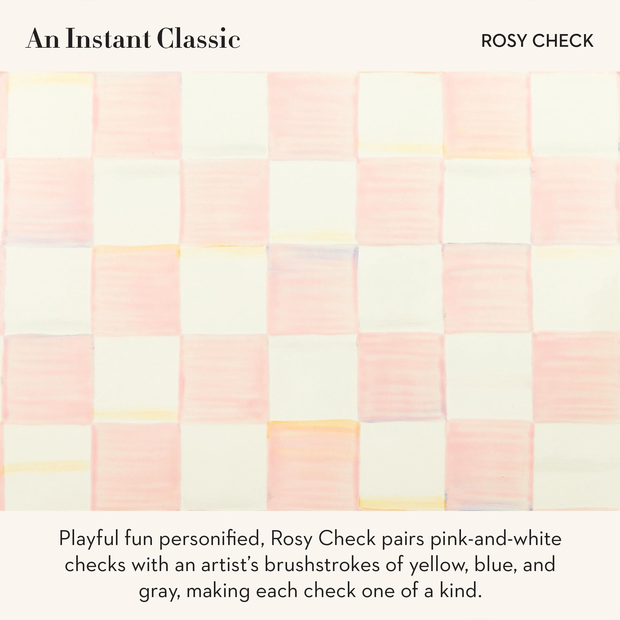 MACKENZIE-CHILDS Enamel Canister, Demi, Pink-and-White Rosy Check