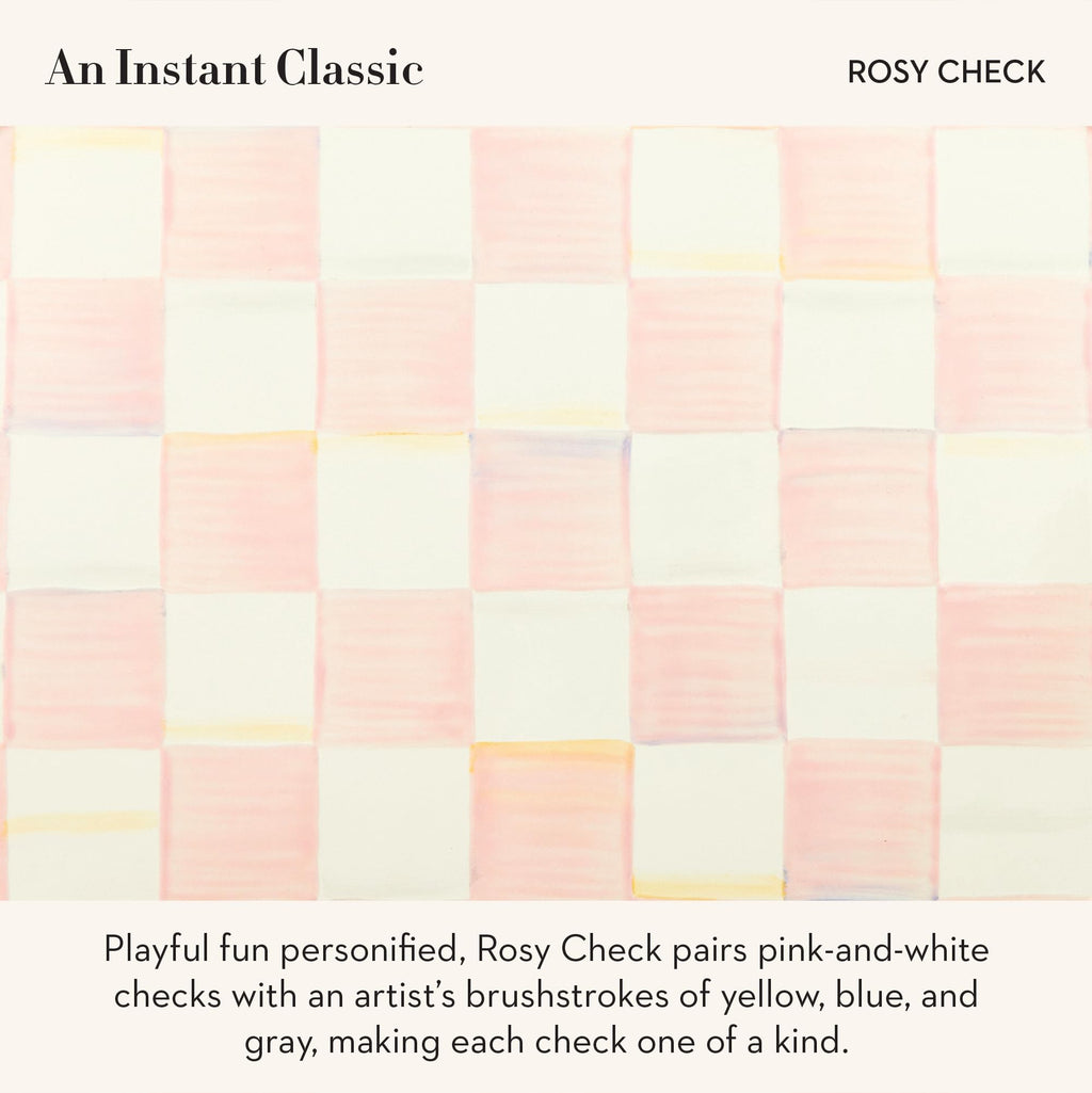 MACKENZIE-CHILDS Enamel Canister, Mini, Pink-and-White Rosy Check
