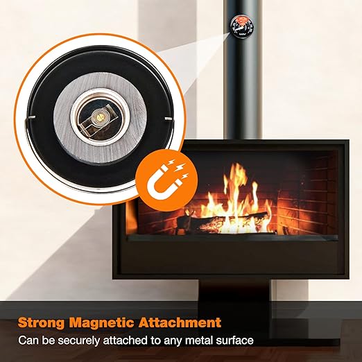2PCS Wood Stove Thermometer Magnetic for Wood Burning Stove Burn Indicator for Gas Stoves Pellet Stove