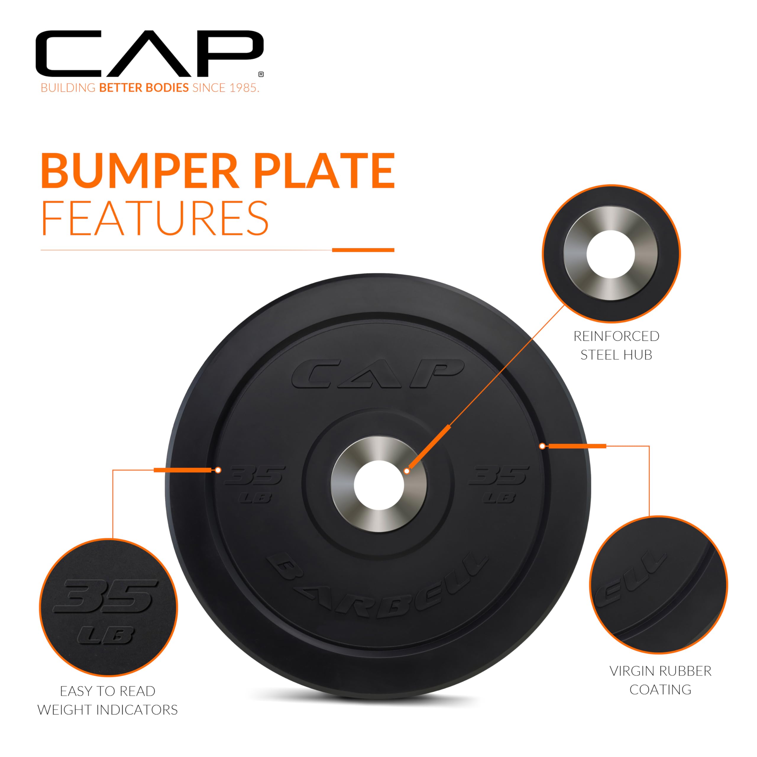 CAP 160lb Pro Olympic Bumper Plate Weight Set
