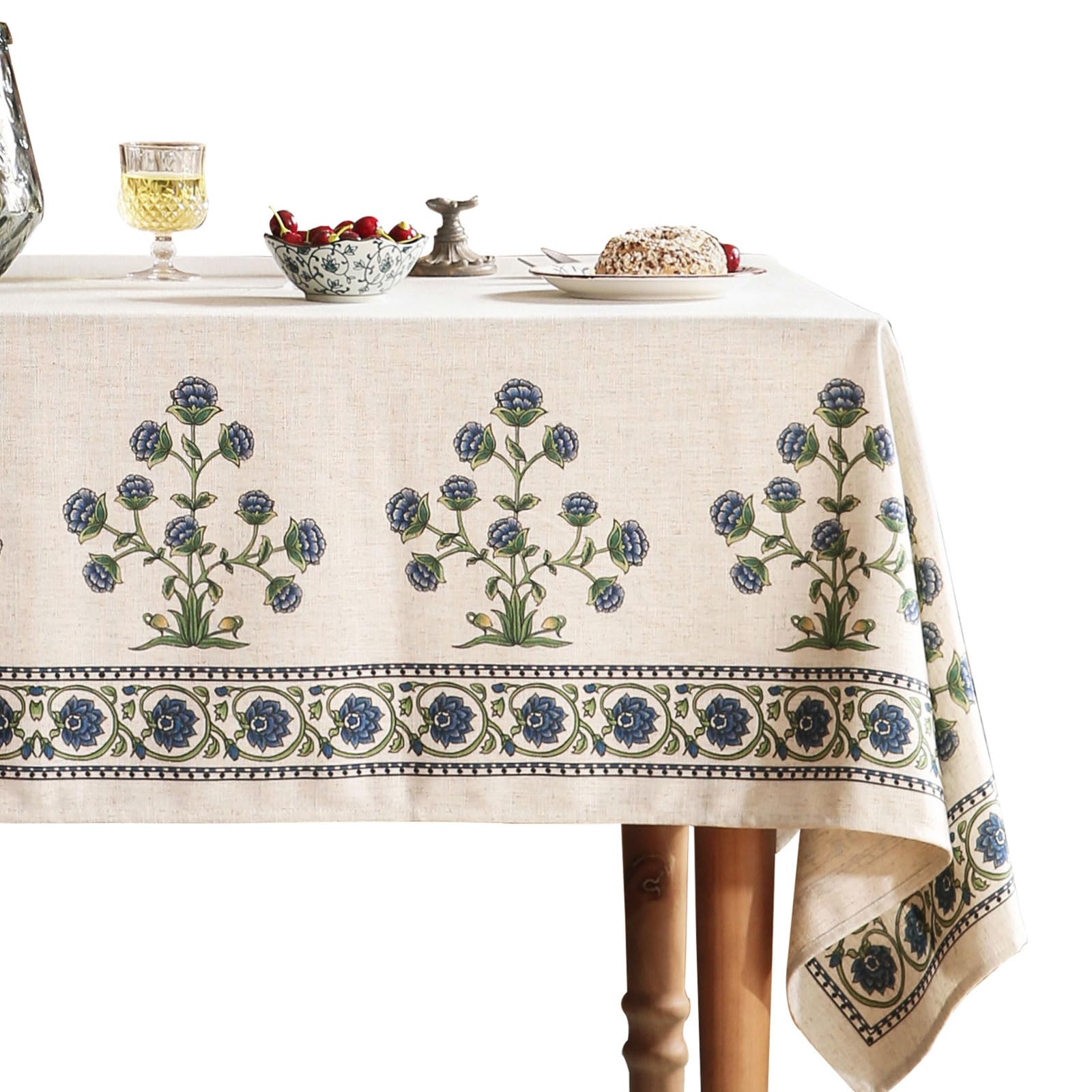 patdrea Vintage French Linen Tablecloth — 94" x 63" (Rectangular) — 79" x 55" (Rectangular) — 87" x 55" (Rectangular)