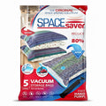 Spacesaver Jumbo Vacuum Storage Bags for Comforters, Blankets & Clothes – Vacuum Sealed Compression Bag with Hand Pump – Space Saver Storage Bag for Bedding, Moving, Travel & Organization (5 Pack)