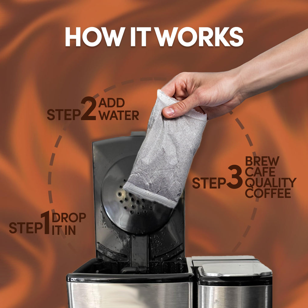 Ground Flavored Coffee In Filter Packs | Salted Caramel | Medium Roast Low Acid Mold Free Pouches | Bulk Packets Gourmet Bags for 10-12 Cup Drip Maker | Highest Rated Individual Premeasured Coffee