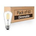 Lumiverse 60 Pack E26 led Bulb 60 watt dimmable Vintage LED Edison Bulbs 5.5W, 60W Equivalent, 2700K Soft White, Antique Style ST19/ST58 LED Light Filament Bulbs, CRI 90+, E26 Base