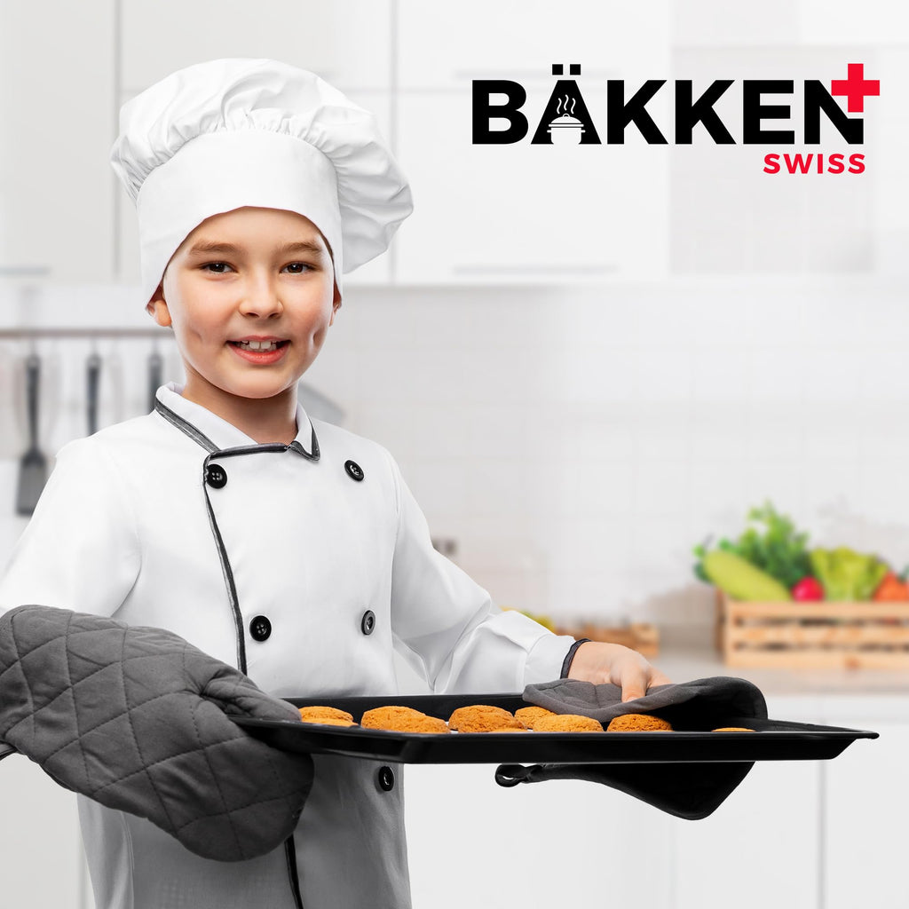 3 Piece Set Nonstick Carbon Steel Oven Bakeware -Professional Quality Kitchen Cooking Baking Trays -PFOA, PFOS, PTFE-Free Small, Medium & Large Baking Sheet Pans