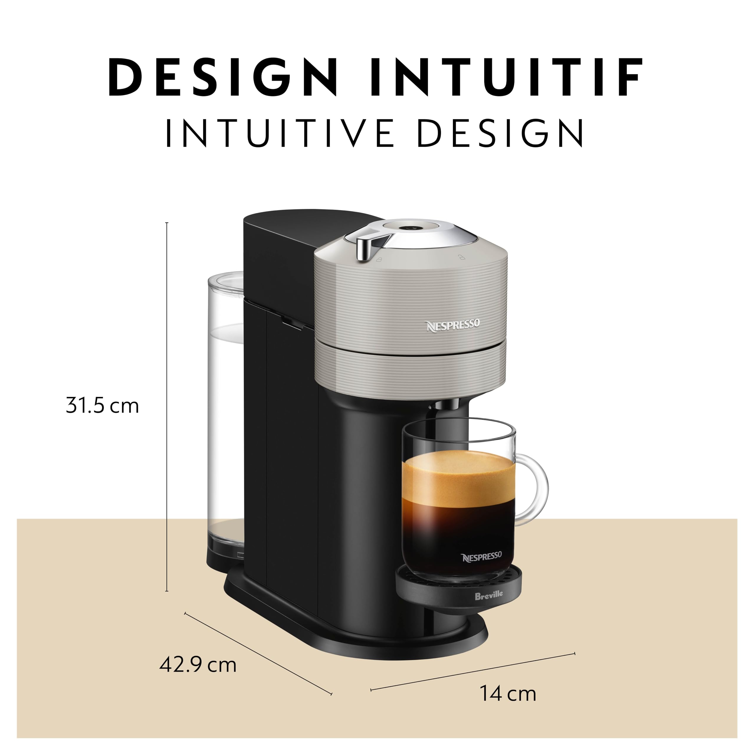 Nespresso Vertuo Next Coffee and Espresso Maker by Breville, with Aeroccino Milk Frother