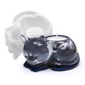 Cat Candle Holder Animal Cylinder Candle & Resin Mold - Resin Casting Silicone Molds for Home Decor & Candle Making Wave Spiral Mold