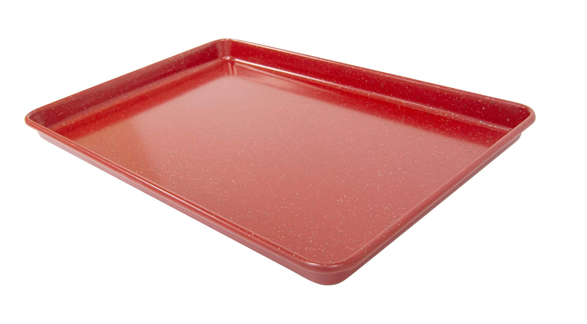 casaWare 13 x 9 x 1-Inch Ultimate Series Commercial Weight Ceramic Non-Stick Coating Cookie/Jelly Roll Pan (Red Granite)