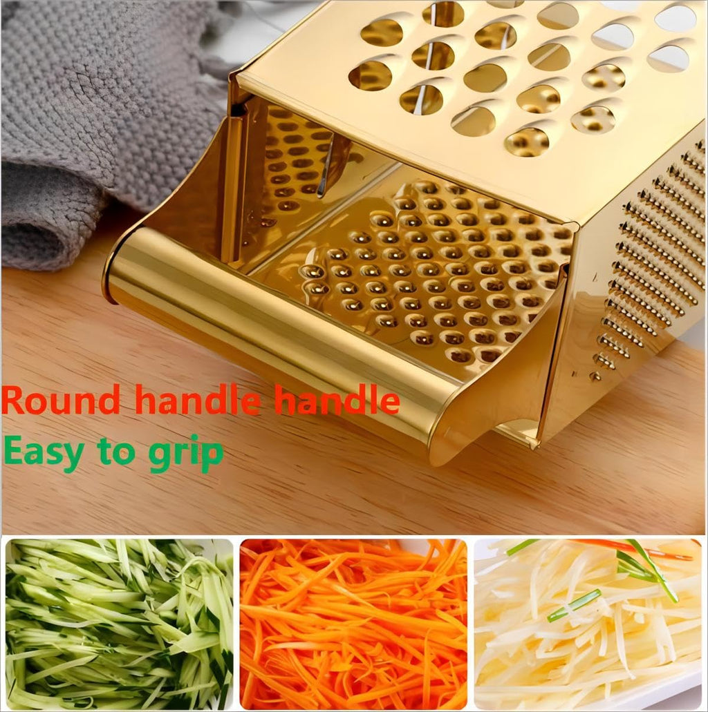 Guiyal Stainless Steel 4 Sides Multifunctional Grater Slicer with Handle
