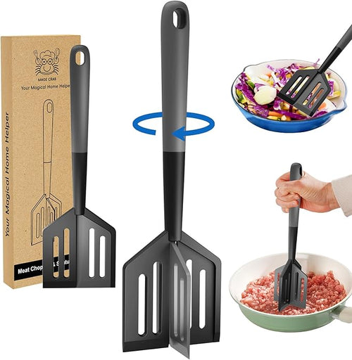 2PCS Meat Chopper, Heat Resistant Meat Masher for Hamburger, Ground Beef Smasher, Non Stick Mix Ground Chopper, Mix and Chop Potato Masher Tool 2in1 Twist Design
