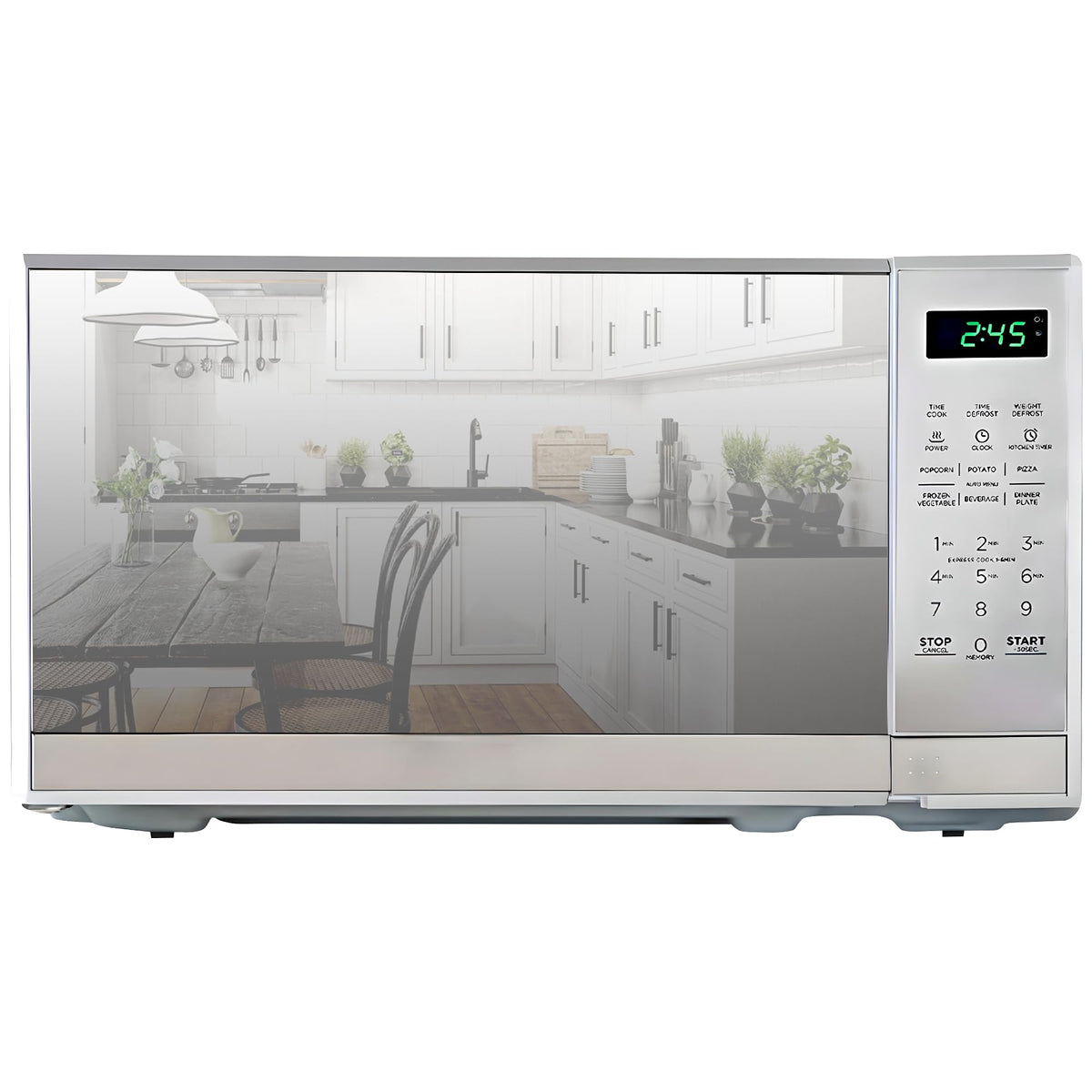 Total Chef 0.7 Cu Ft Microwave Oven - Countertop Small Kitchen Appliance, Stainless Steel Microwave with Digital Touch, Pre-Set Functions, 10” Turntable, 700 Watt