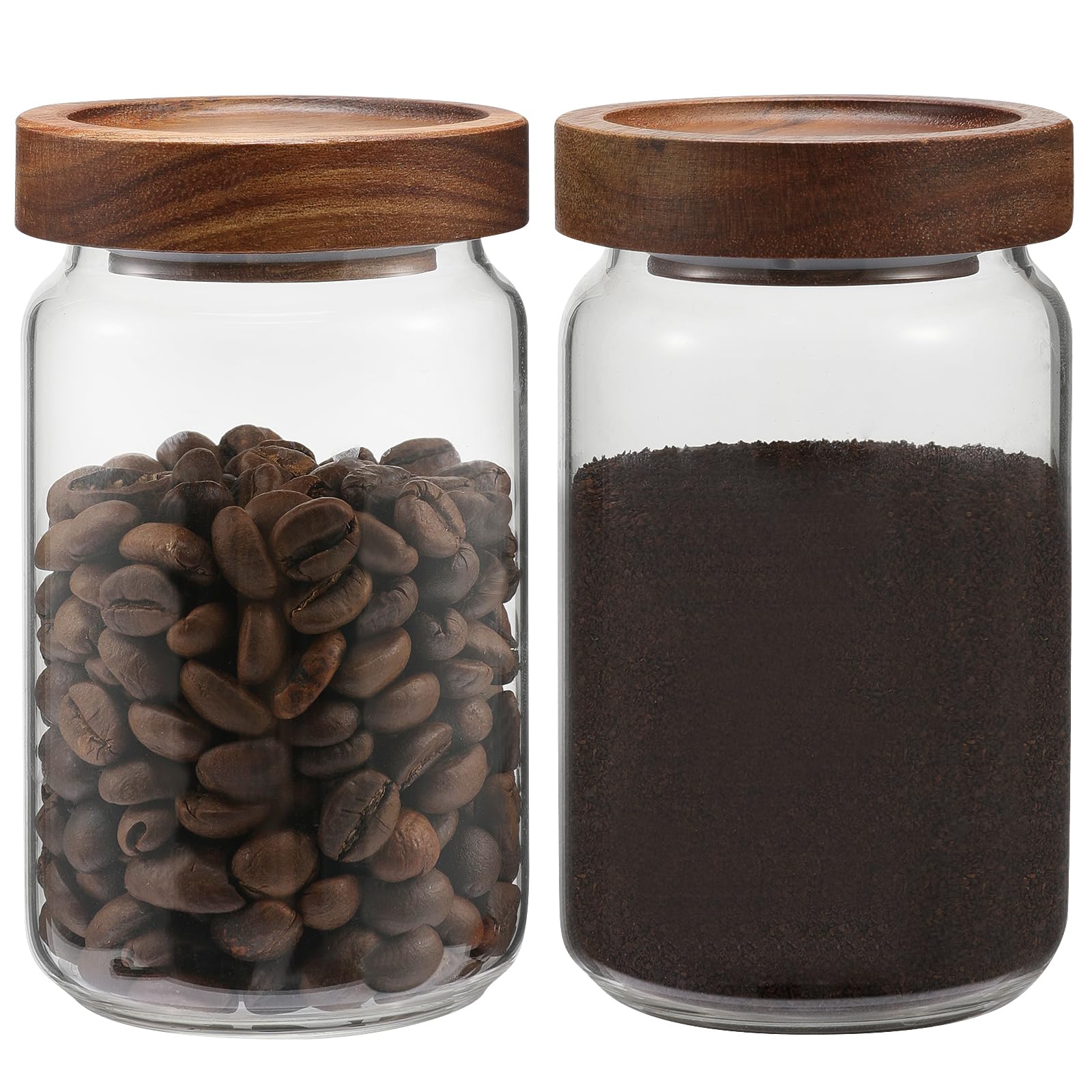 OULOVECO Small Glass Jar with Lids Mini Glass Bottle Glass Storage Canister Borosilicate Glass Containers for Spice Ground Nut Pasta Sugar Candy Tea (6.7oz（200ml)-2 PACK