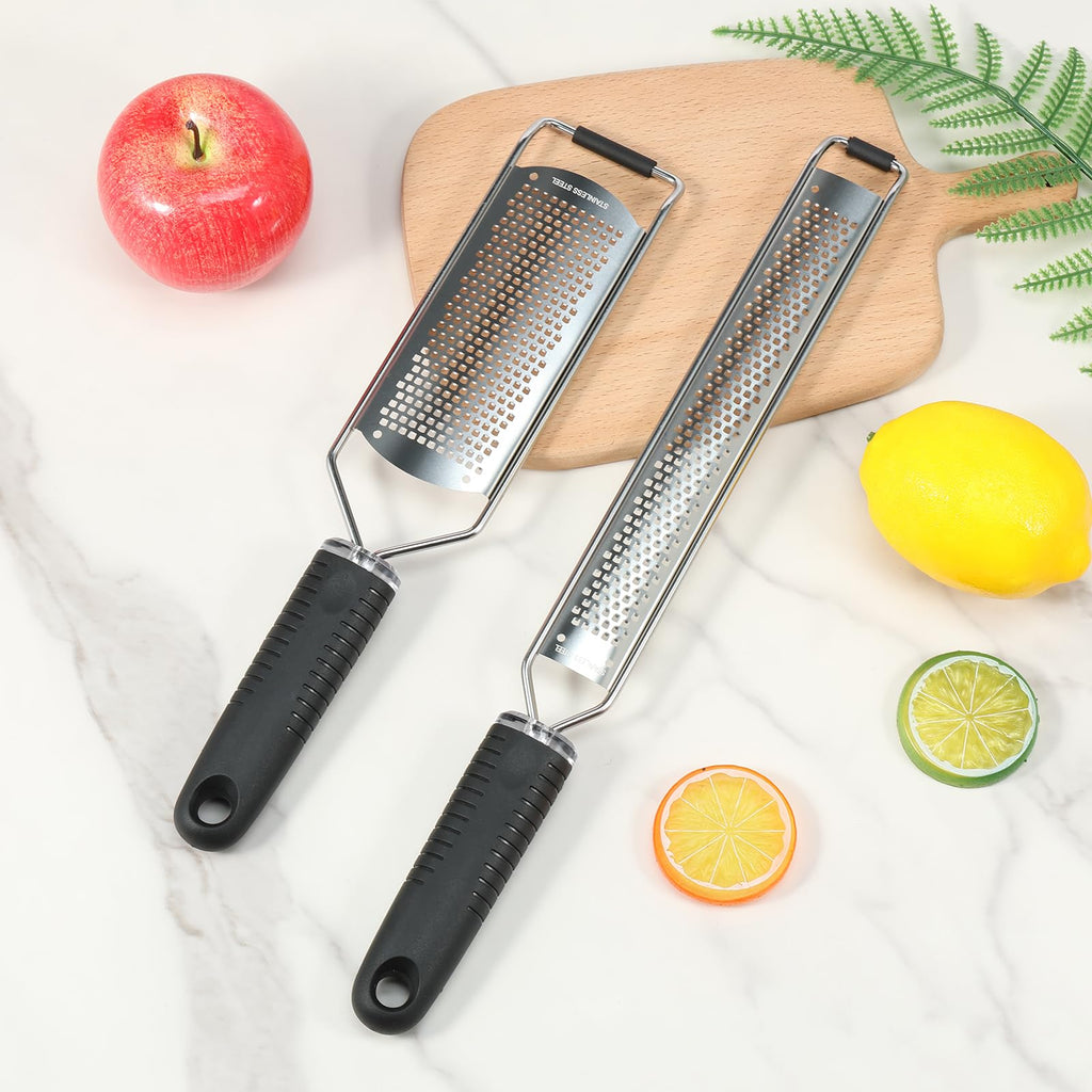 4Pcs Stainless Steel Grater for Different Food Grater with Non-Slip Handle for Vegetables Cheese Shredder and Lemon