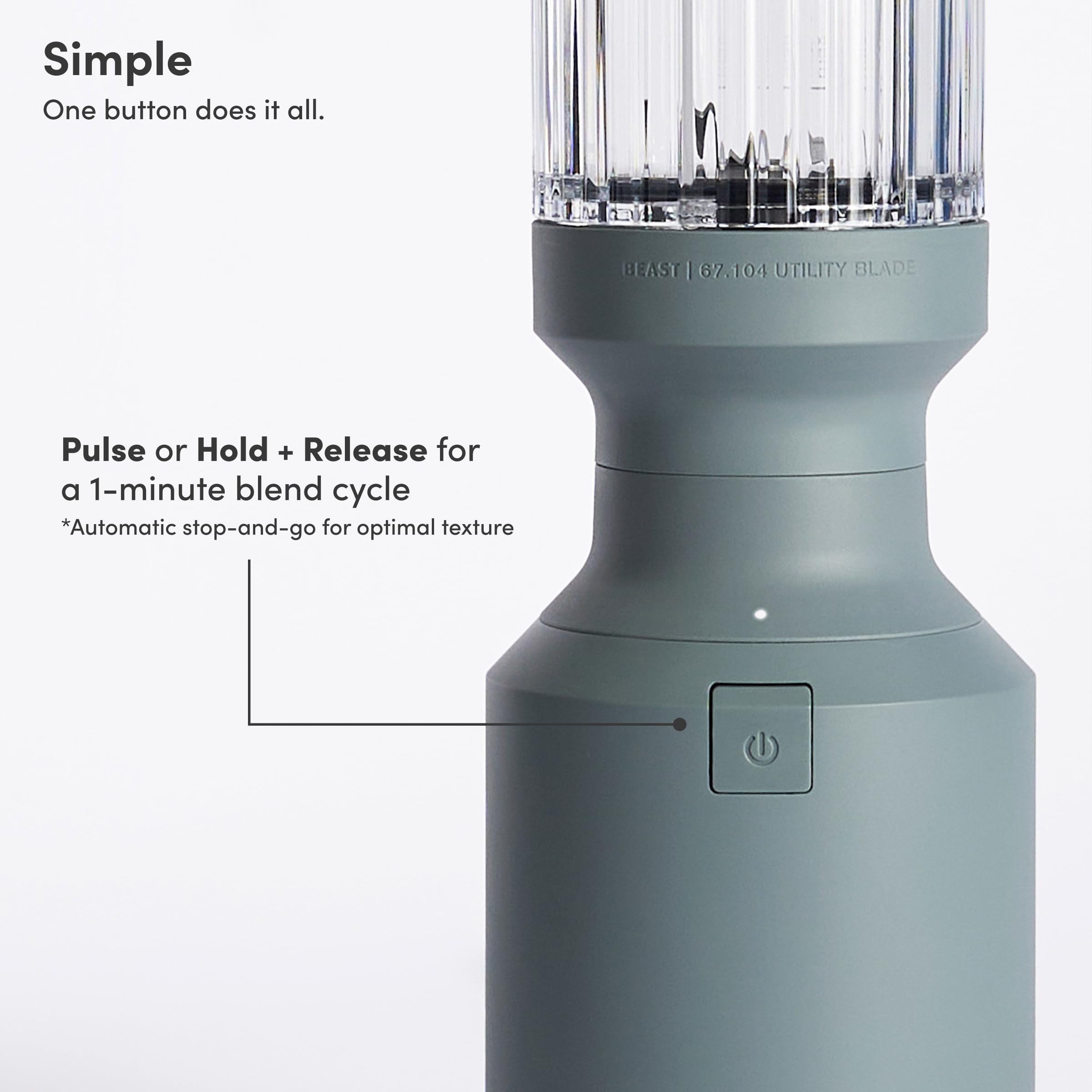 Beast Mighty 850 Plus Personal Blender, XL Vessel, Mist, 850W