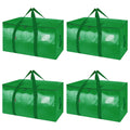 BALEINE 4-Pack Oversized Moving Bags with Reinforced Handles, Heavy-Duty Storage Tote for Clothes, Moving Supplies (Light Green, 4-Pack)