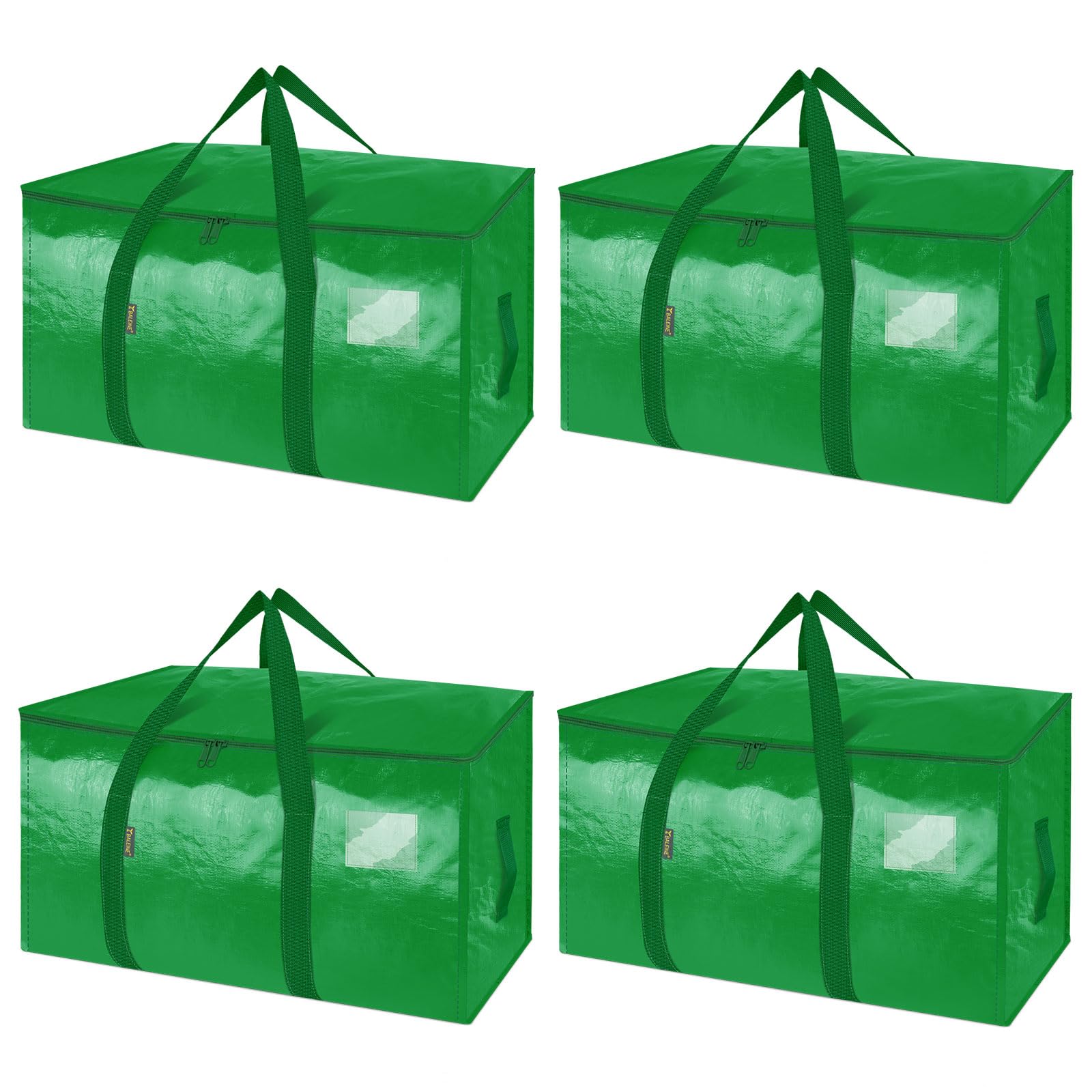 BALEINE 4-Pack Oversized Moving Bags with Reinforced Handles, Heavy-Duty Storage Tote for Clothes, Moving Supplies (Light Green, 4-Pack)