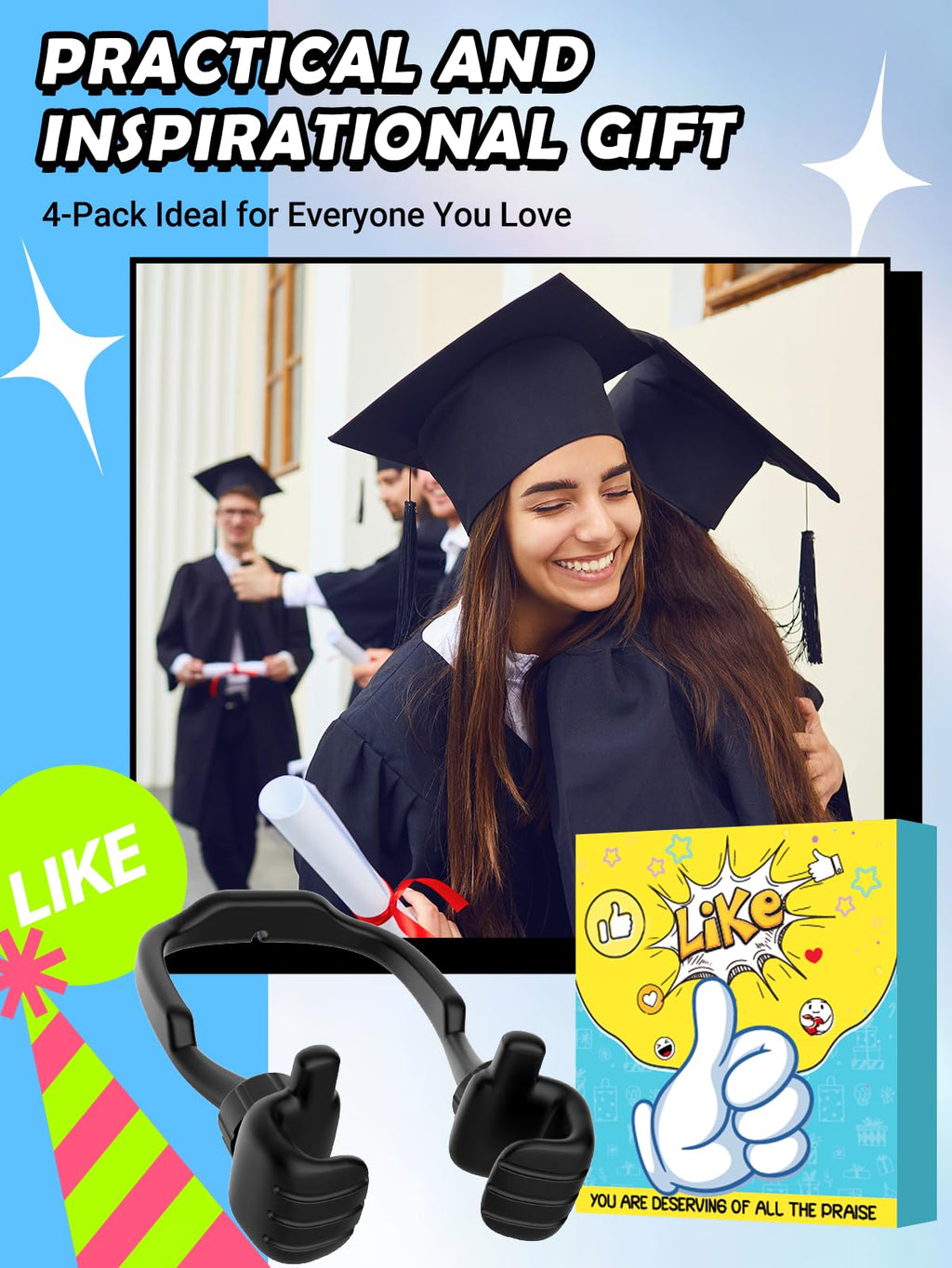 4 Pack Thumbs Up Lazy Phone Holder Stocking Stuffers for Teen Boys Girls