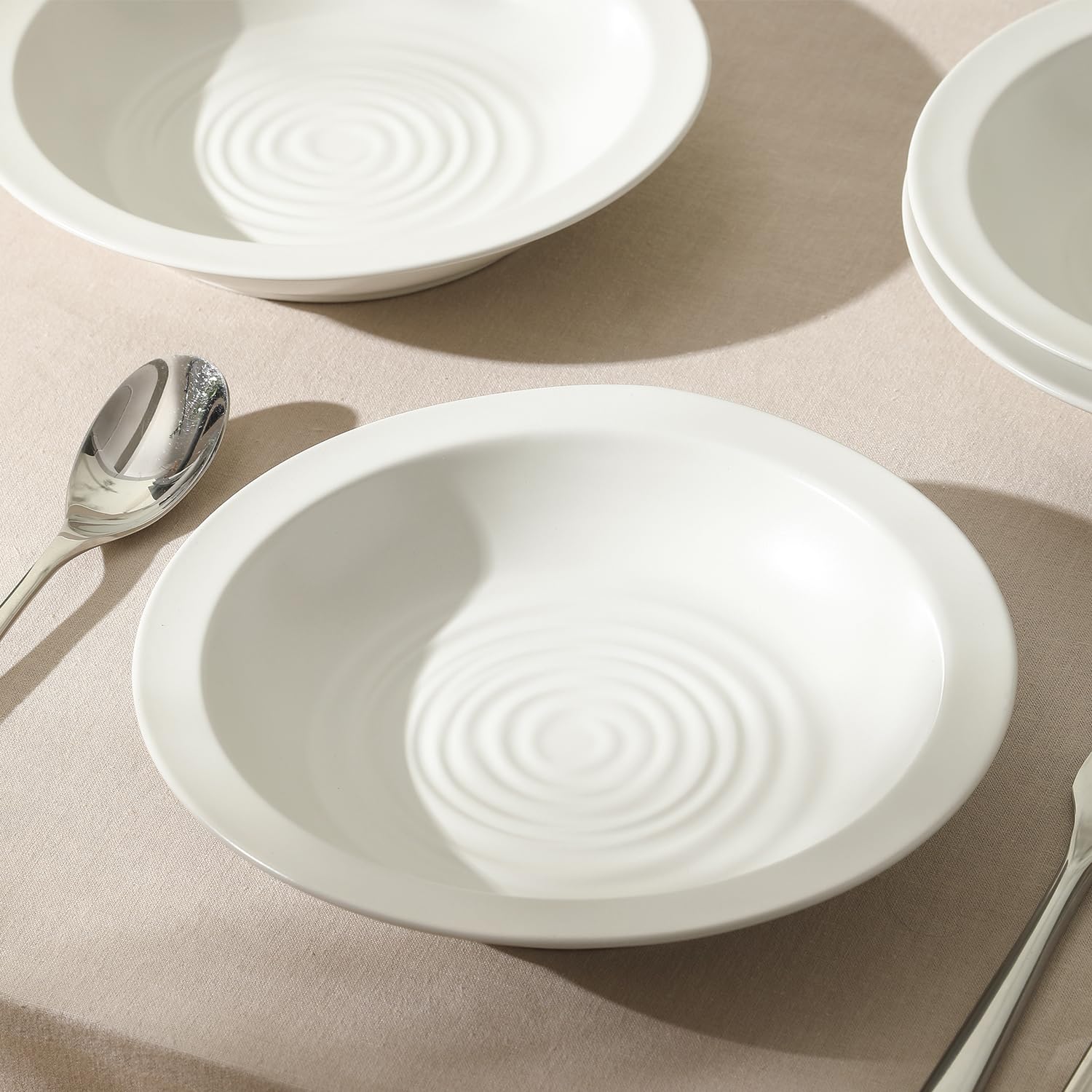 Stone Lain Orbit Pasta Bowls Set, 18.2 Oz - White, Set of 4