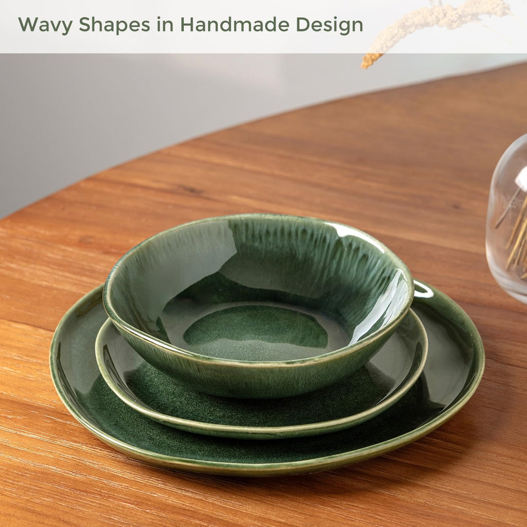 AmorArc Ceramic Dinnerware Sets for 8, 24Pcs Plates and Bowls Sets Dishes