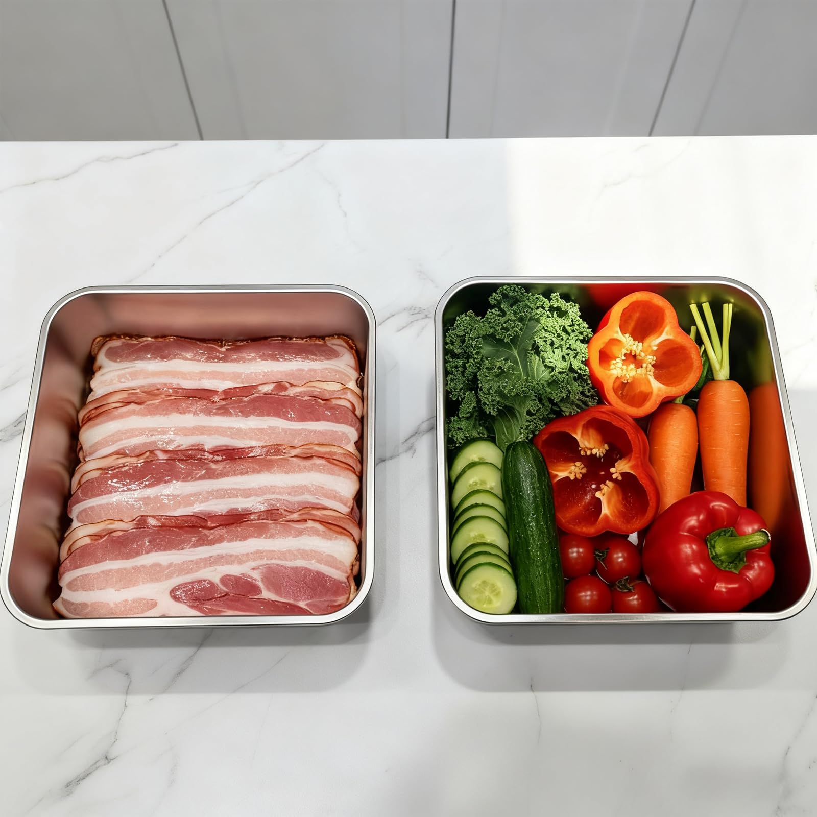 YUPER Stainless Steel Food Containers, 2 Pack (84+125OZ)