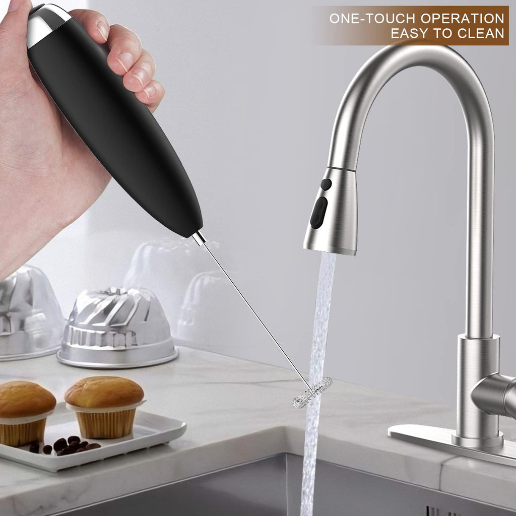 Anteday Electric Milk Frother Handheld, Quality Frother Wand for Coffee, Battery Operated (Not included) Drink Mixer Matcha Whisk, Functionality Foam Maker for Frappe Hot Chocolate, Cappuccino, Lattes