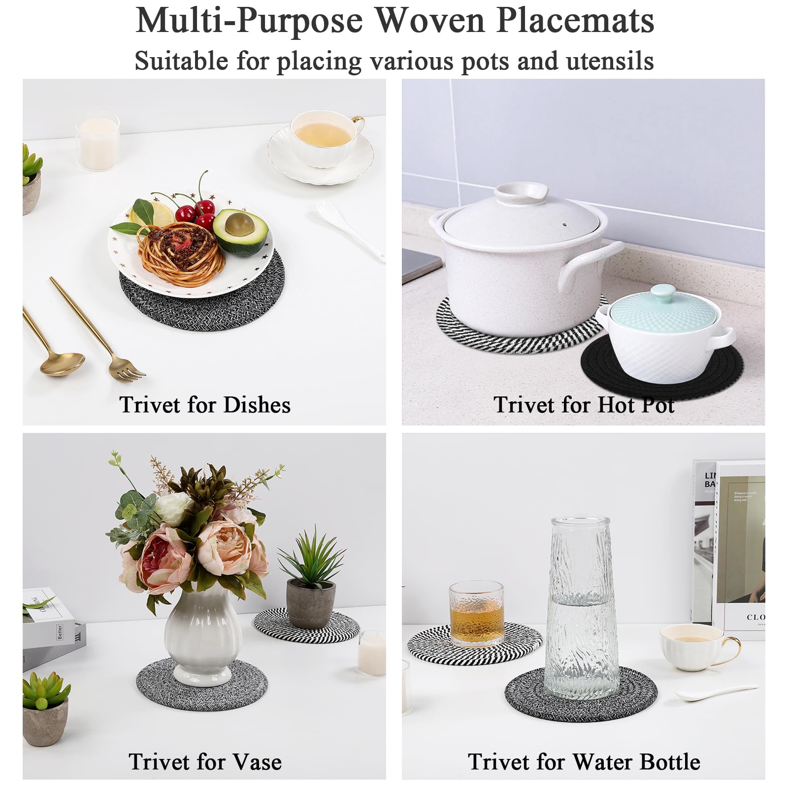 SHACOS 8 Inch Trivets for Hot Dishes 6 Pieces Trivet Set
