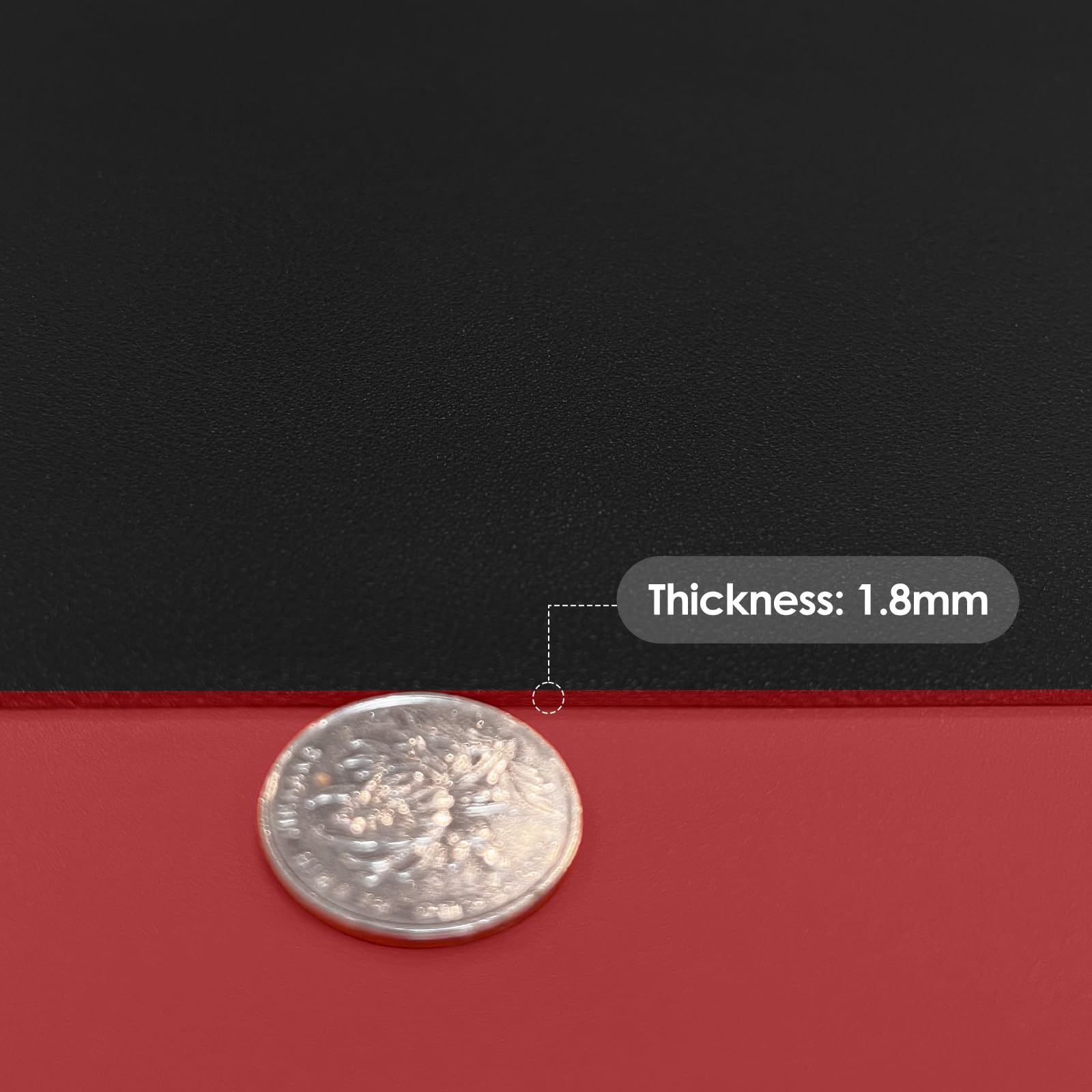 Zinkooat Leather Desk Mat,1.8mm Thick,16x60 Inch Desk Cover,Desk Protector Mat,Dresser Cover Top,Faux Leather Table Cover,Side Table Cover,Office Desk Cover,Office Table Cover(Black+Wine Red,16x60)
