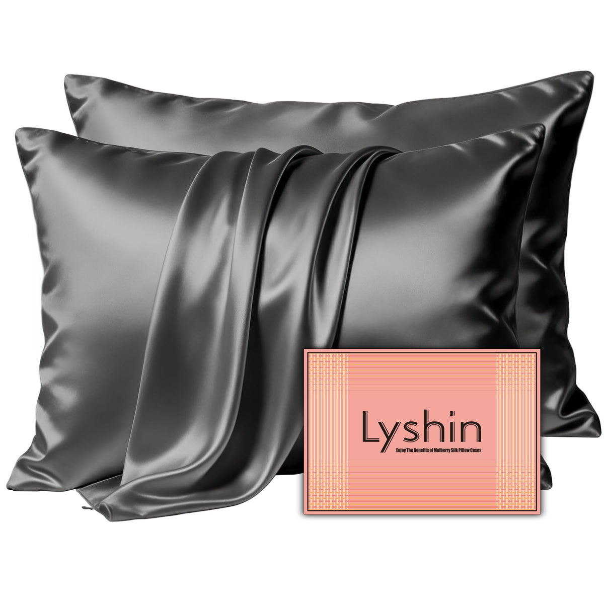 LYSHIN Silk Pillow Cases Standard Size with Hidden Zipper, Leopard