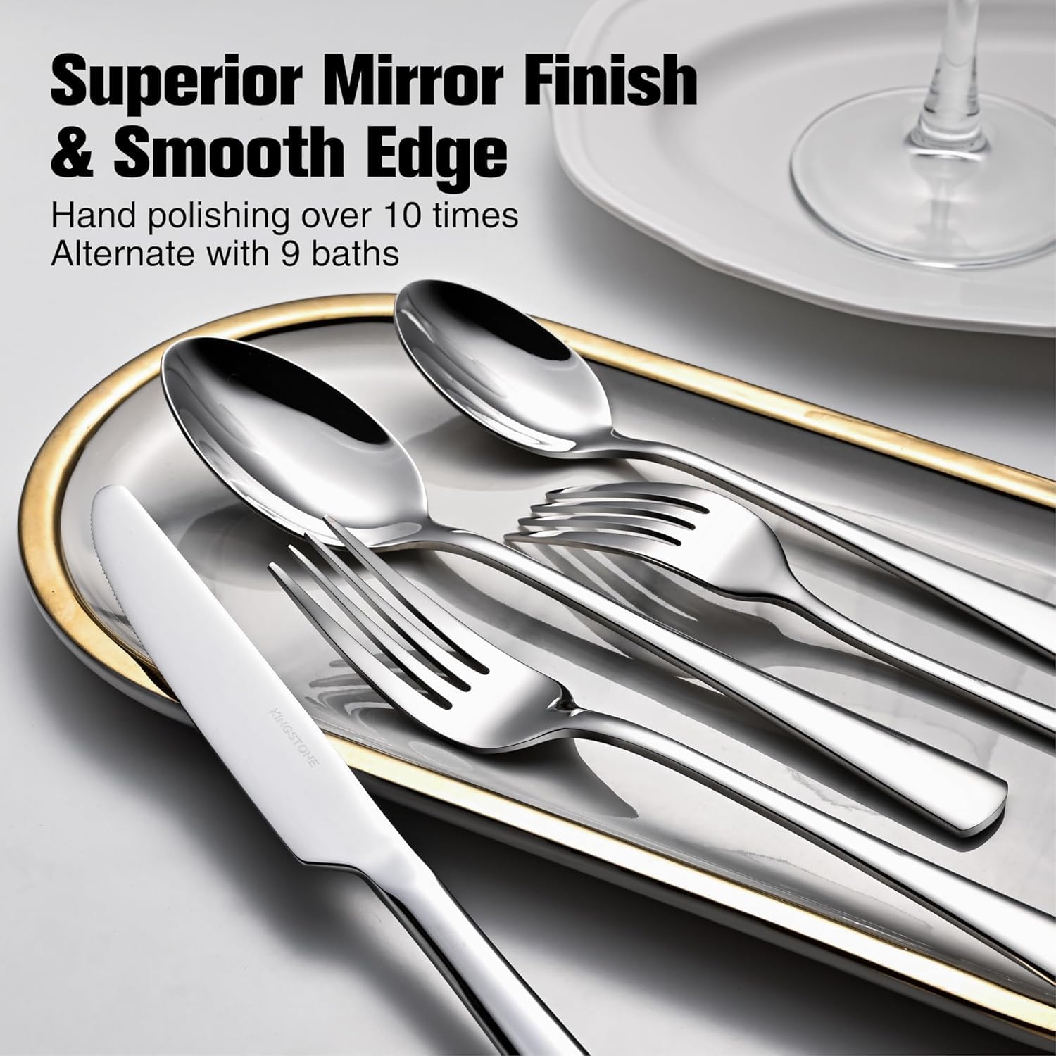 65 Piece Silverware Set for 12 with Serving Utensils, 18/10 Stainless Steel
