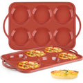 JOERSH Jumbo Silicone Muffin Top Pan with Metal Frame, 2 Pack, 4 Inch