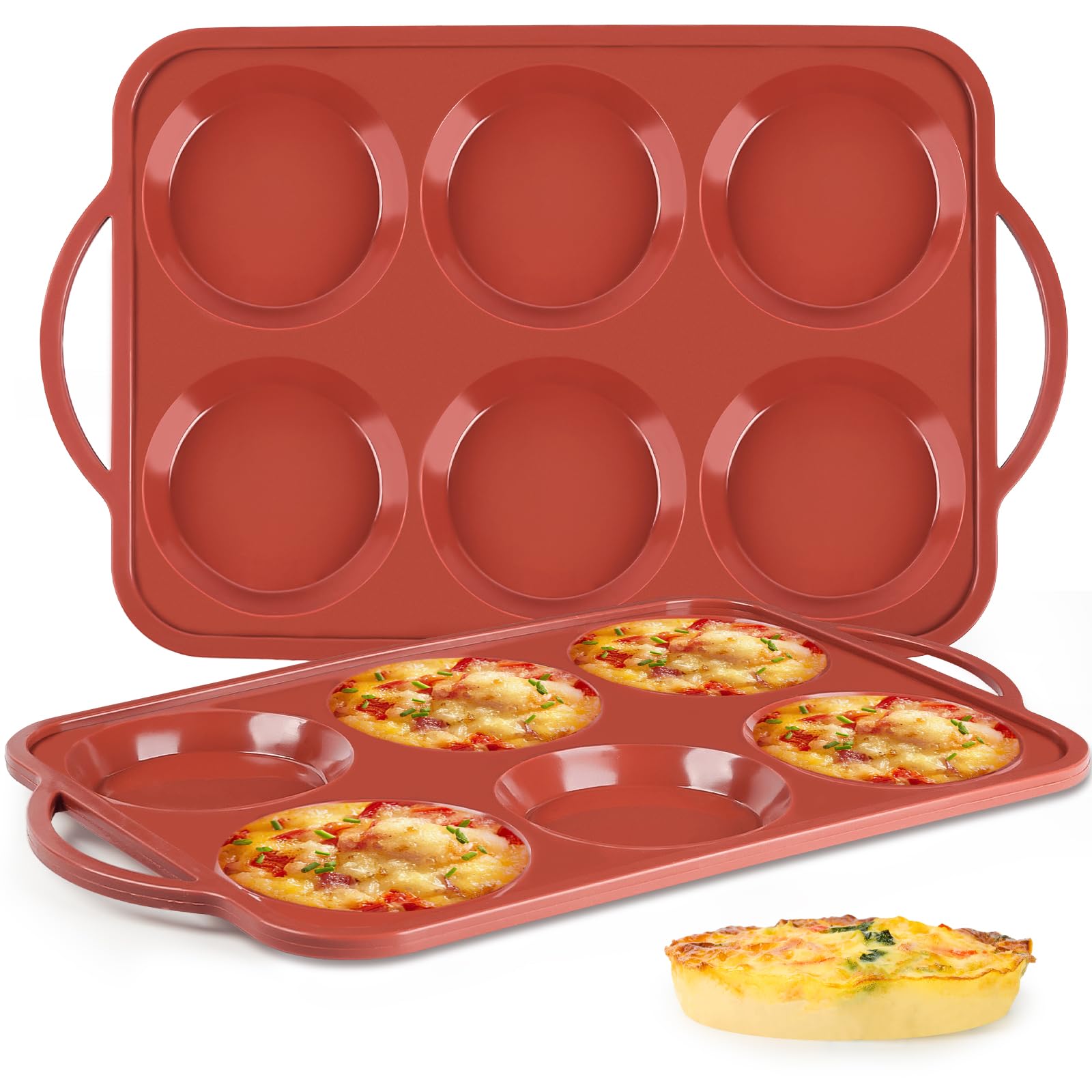 JOERSH Jumbo Silicone Muffin Top Pan with Metal Frame, 2 Pack, 4 Inch