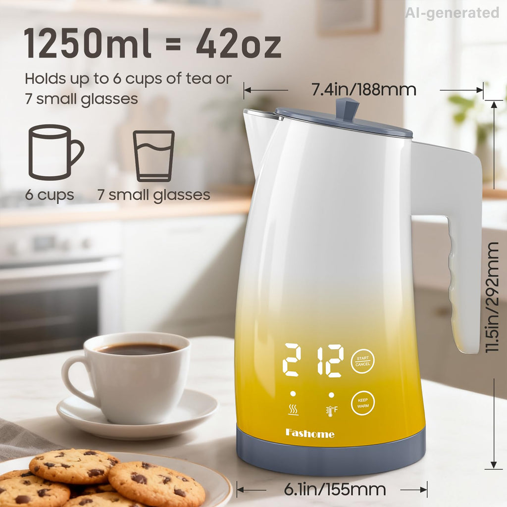 Fashome Electric Kettle, 1.25L Stainless Steel