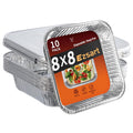 Ezsart 10 Pack 8x8 Aluminum Pans with Lids, 8x8 Foil Baking Pans with Lids