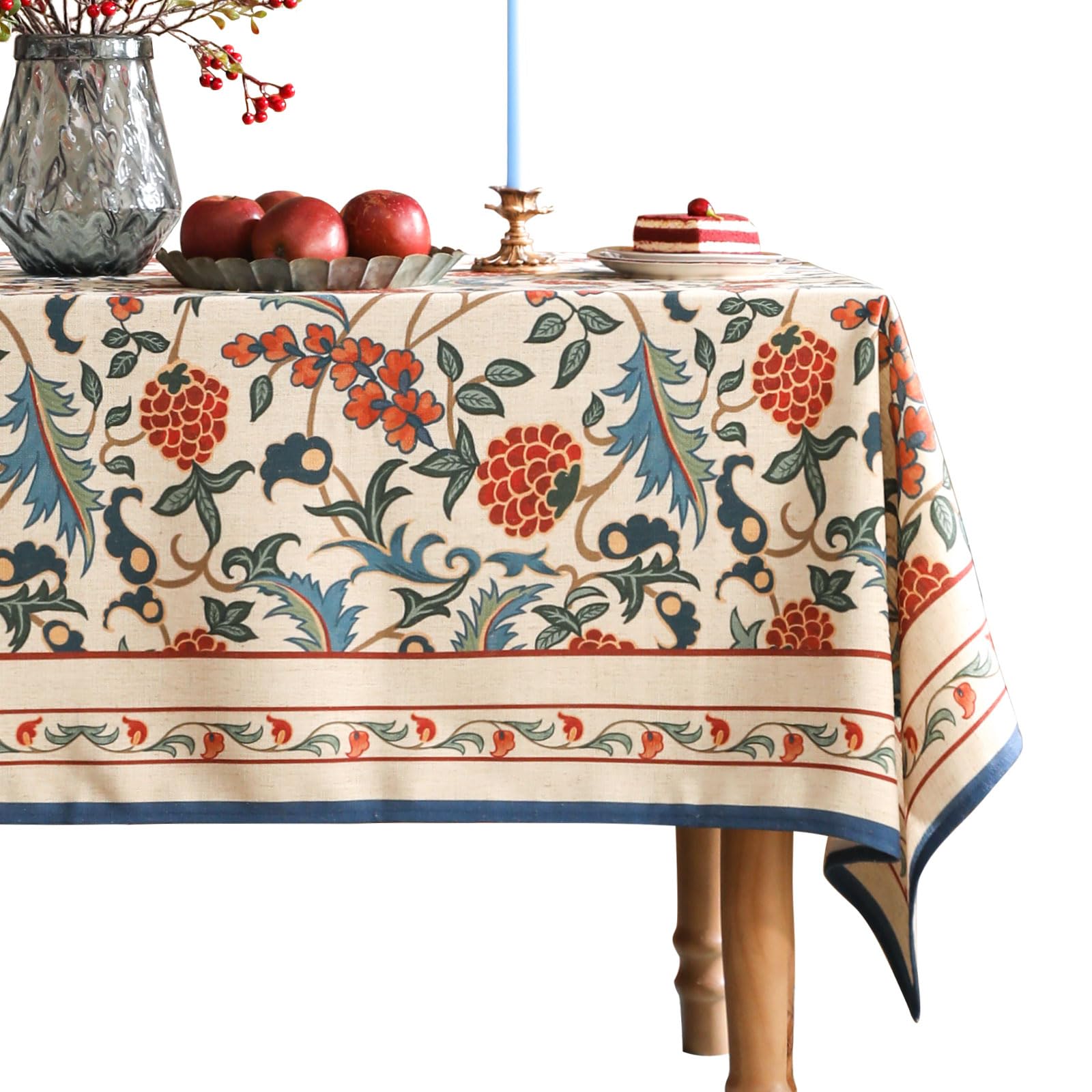 patdrea Elegant French Linen Tablecloth,Rectangular,94"x63"-Puno