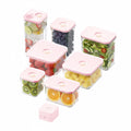 VAKUEN Premium Airtight Food Storage Containers ROSE 8P/SET, 6pcs Container, 1pcs Water Pitcher and Vacuum Sealer. Patented Double Silicone Lining, 100% Leak Proof, BPA-FREE