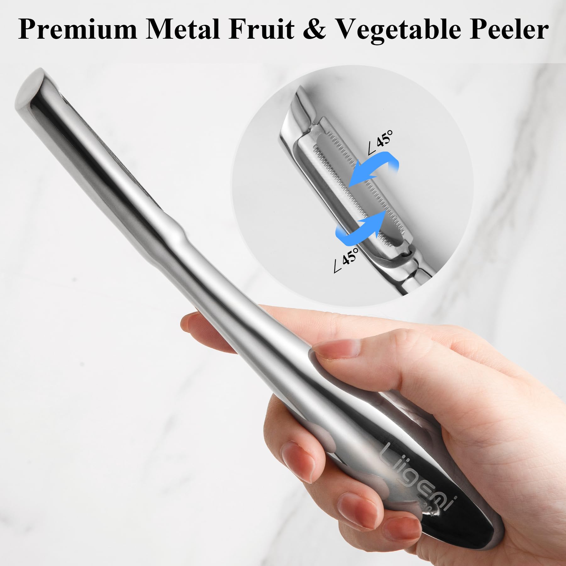 LIIGEMI Premium Stainless Steel Vegetable Peeler,I Sharp Potato Peeler for Kitchen,Practical and Comfortable Stainless Steel Veggie Peeler Machine