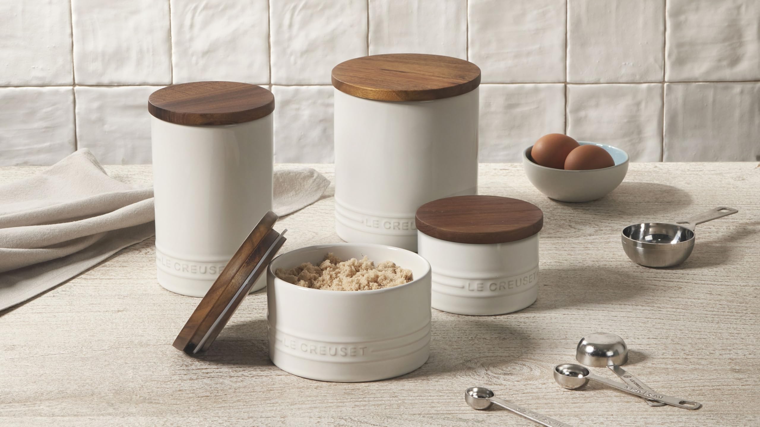 Le Creuset Stoneware Salt Cellar and Storage Canister, 38.4 oz, Marseille