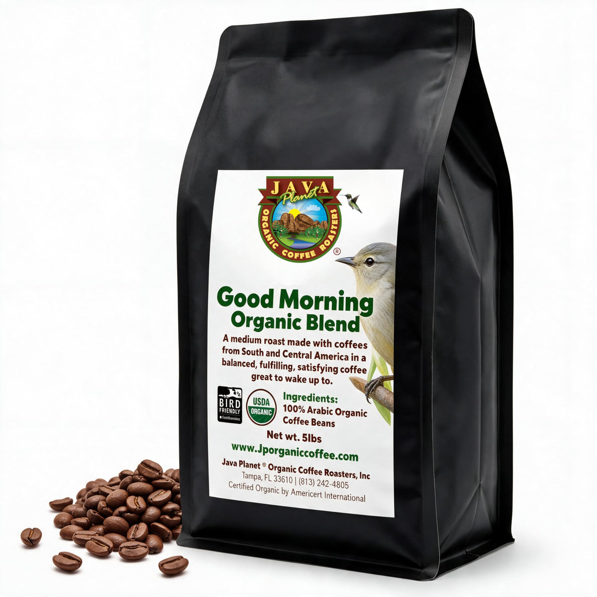 Java Planet Low Acid Organic Whole Bean Coffee, Papua New Guinea, 16 oz