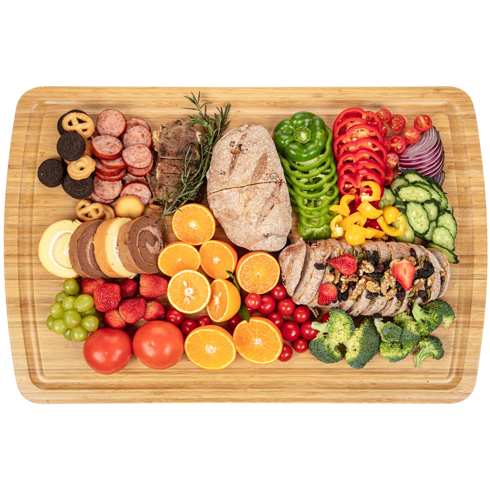 GAOMON 30" Extra Large Bamboo Cutting Board, Huge Wood Cutting Boards for Stove Top to Add Counter Space, Noodle Boards, Over the Sink Chopping Board, Carving Board for Turkey Meat Vegetables Cheese