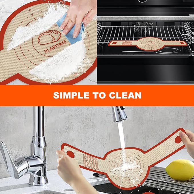 Silicone Bread Sling Dutch Oven Liner, Non-Stick & Easy Clean Reusable Oval and Round Silicone Bread Baking Mat with Long Handles, Easy to Transfer Sourdough Bread - 2 Red Set