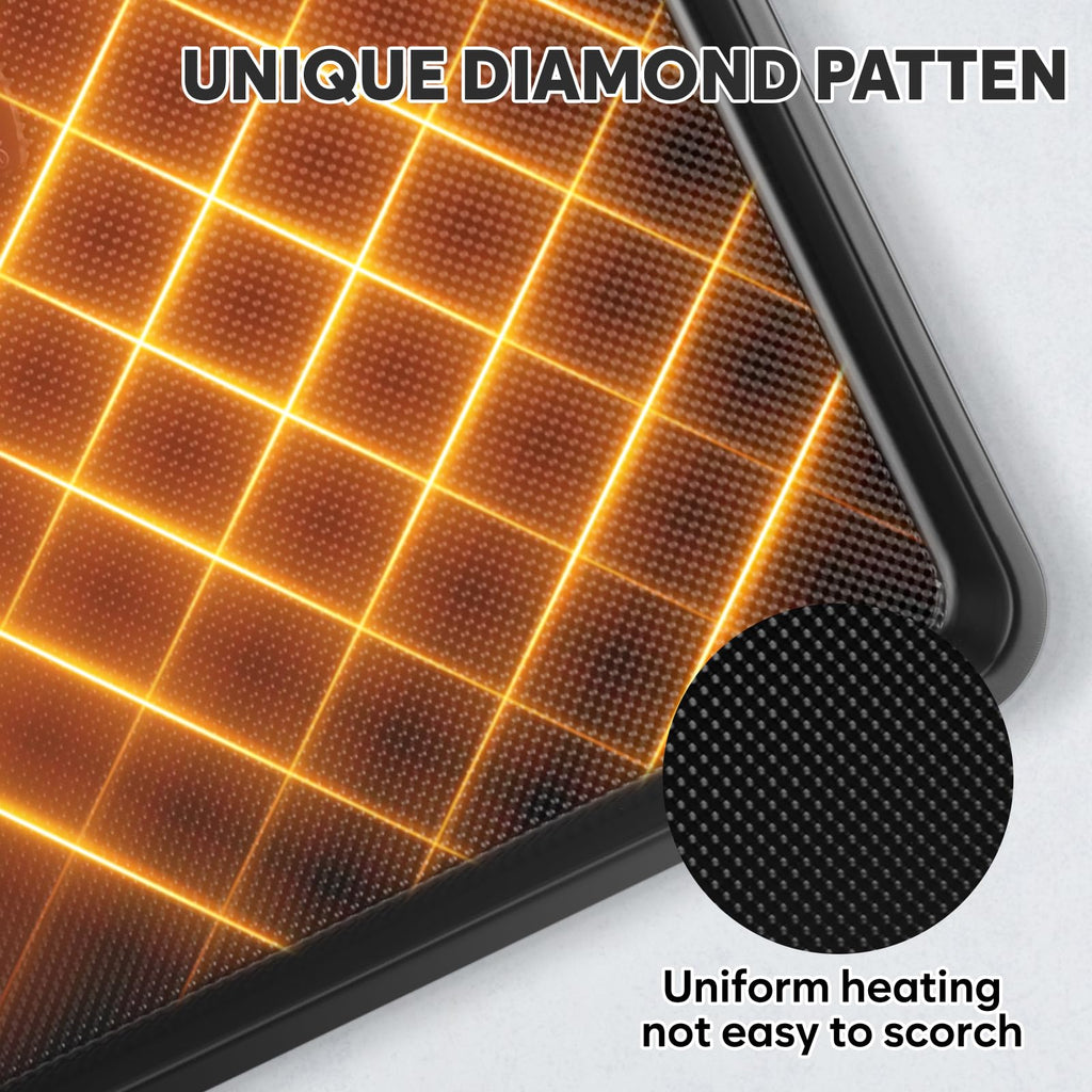 Nonstick Baking Sheet Set with Cooling Rack, 4-Piece Cookie Sheets for Baking, 0.8mm Heavy Duty Carbon Steel Oven Pans, Ceramic Coated Half Sheet, Jelly Roll Pan & Quarter Sheet, PFOA/PTFE Free