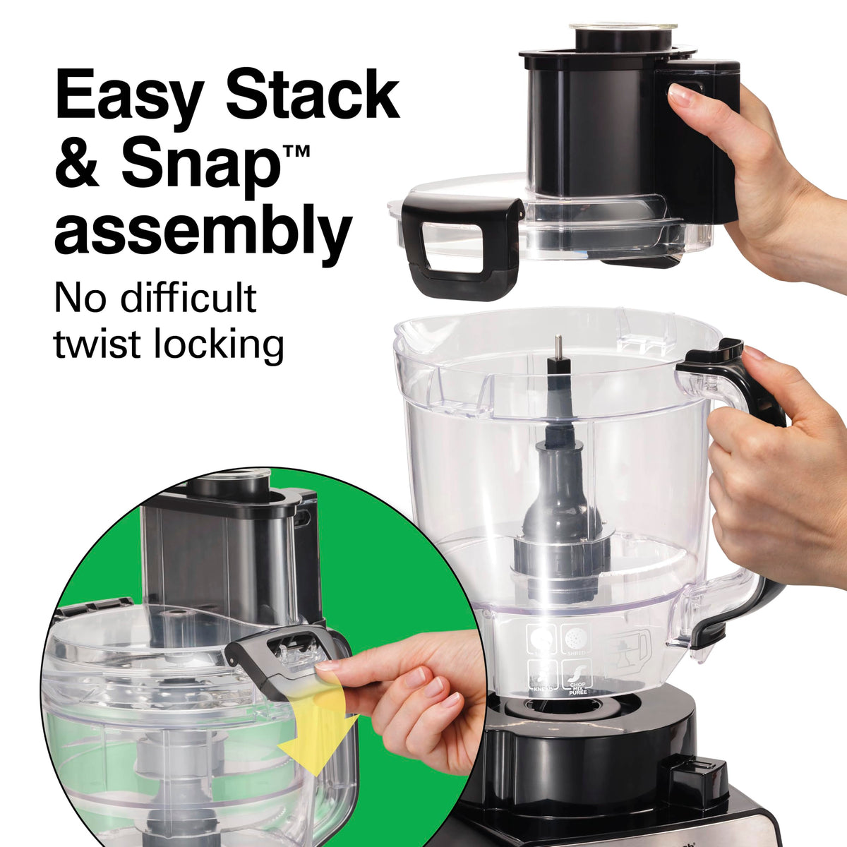 Hamilton Beach Stack & Snap 14 Cup Food Processor and Vegetable Chopper
