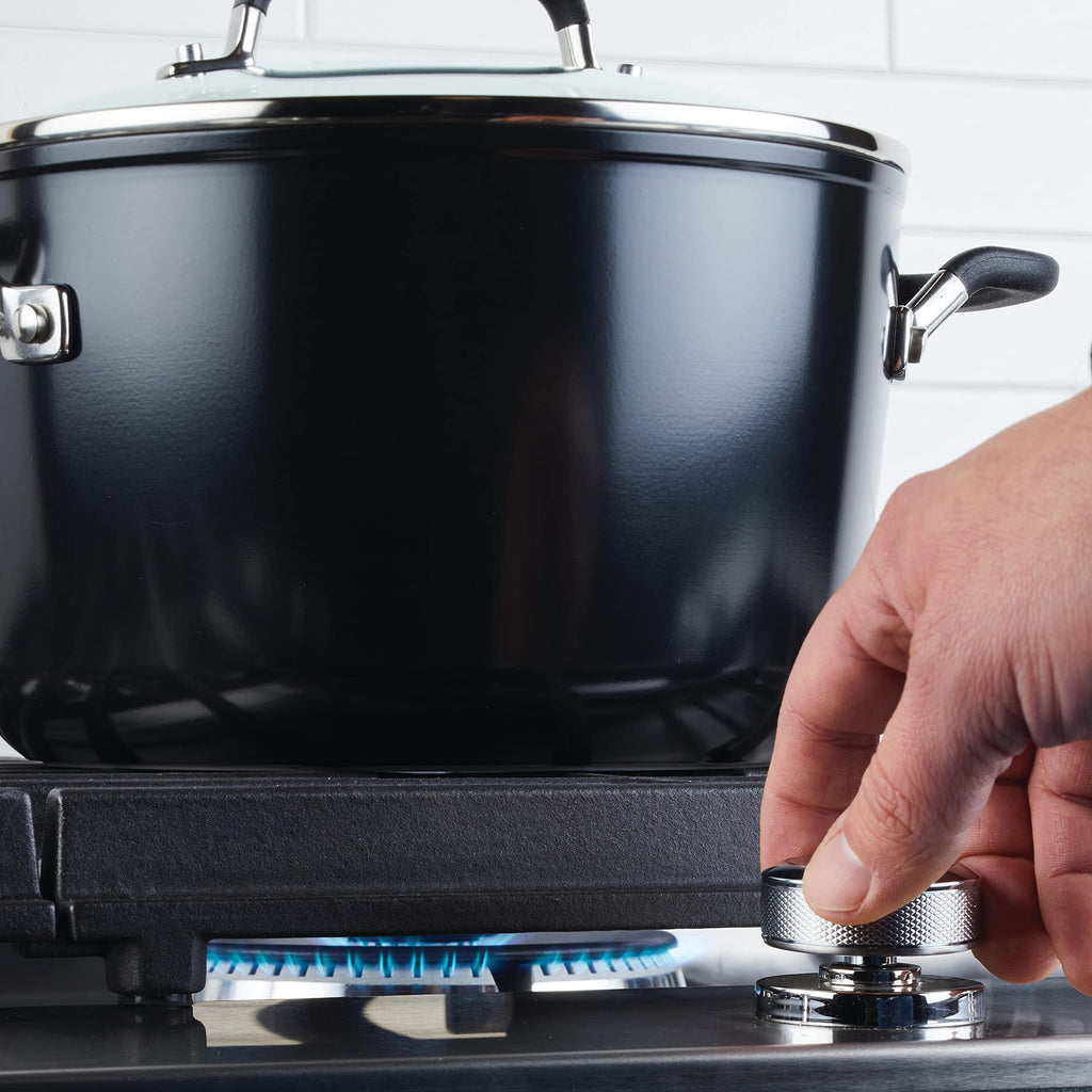 KitchenAid Hard Anodized Nonstick Stock pot with Lid, 8-Quart, Onyx Black