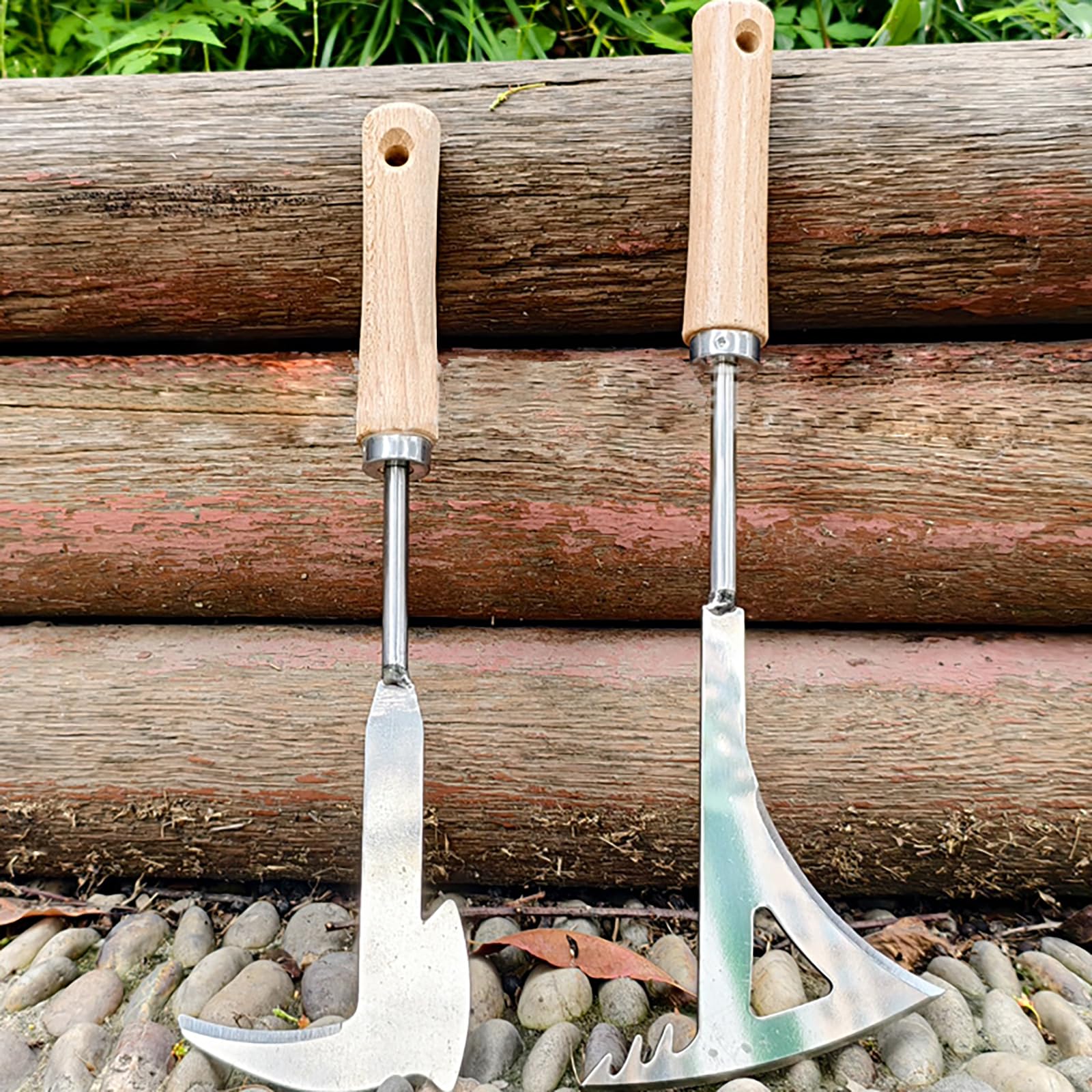 KSOUSLATU Weed Puller Tool, Manual Stainless Steel Weeding Tool, Triangle Shape for Lawn Vegetable Garden Farm Planting