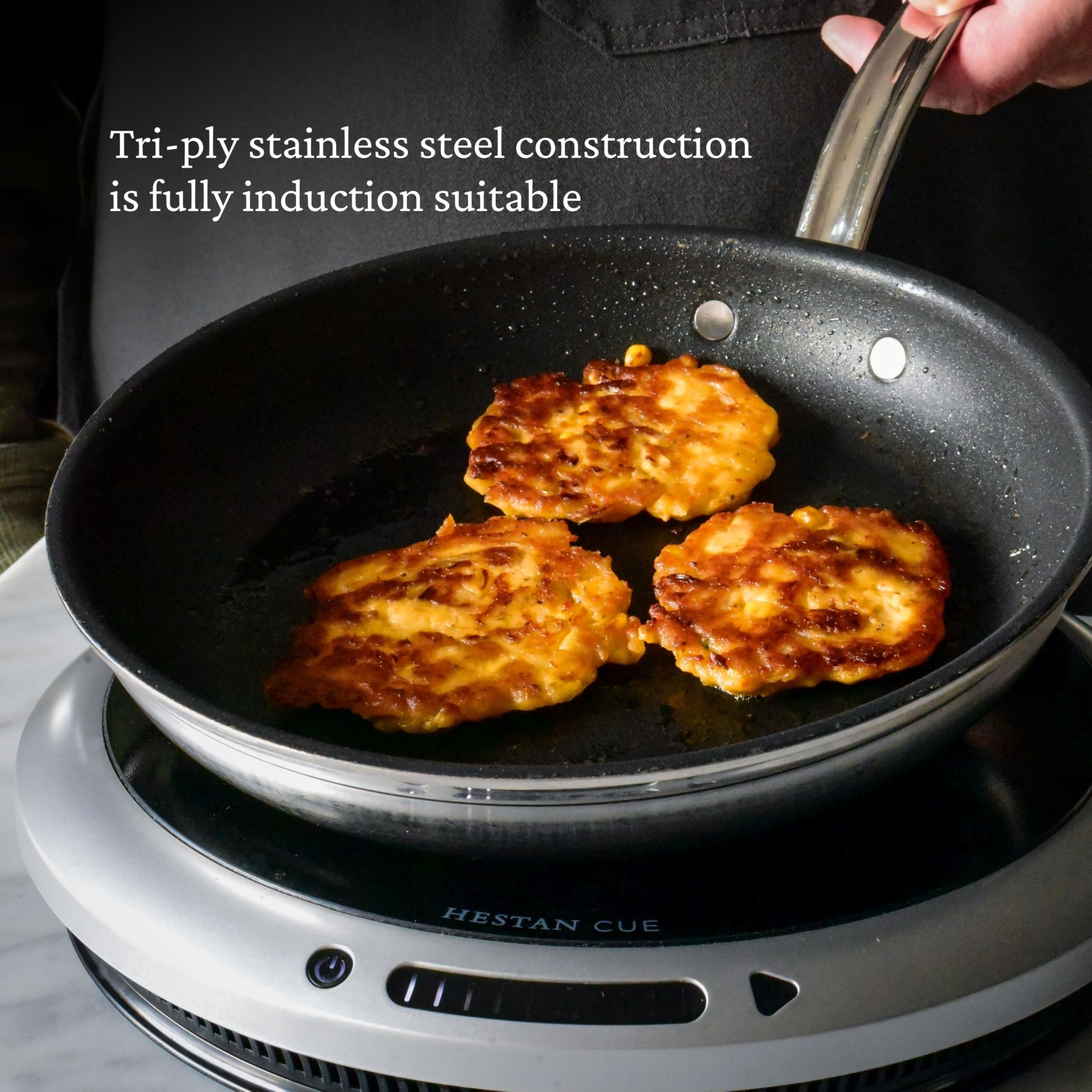 Hestan ProBond Forged TITUM - Professional Clad Stainless Steel, Nonstick, Frying Pan, (12.5-Inch), Induction Compatible, Made without PFOAs