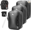 Vacuum Bags for Travel with Wireless Pump, 180° Open Zipper, IP67 Waterproof, Reusable Space Saver Compression Bags for Backpack, Suitcase, Home Storage(3 Pack + Pump)