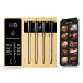 Smart Wireless Meat Thermometer 4 Probes, Bluetooth Food Thermometer, Remote Tracking and Real-Time Readings from Apps, for iOS and Android, for BBQ, Grill, Smoker